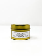 Load image into Gallery viewer, Golden Hour - 4oz. Gold Tin Soy Candle
