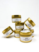 Load image into Gallery viewer, Lemon &amp; Rosemary - 4oz. Gold Tin Soy Candle
