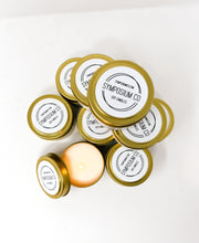 Load image into Gallery viewer, Grapefruit &amp; Mint - 4oz. Gold Tin Soy Candle
