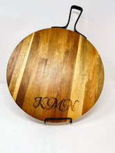 Load image into Gallery viewer, Engraved Board - Acacia Wood Round Charcuterie Board with Handle
