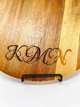 Load image into Gallery viewer, Engraved Board - Acacia Wood Round Charcuterie Board with Handle
