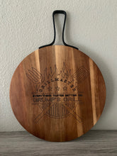 Load image into Gallery viewer, Engraved Board - Acacia Wood Round Charcuterie Board with Handle
