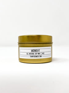 Midnight - 4oz. Gold Tin Soy Candle