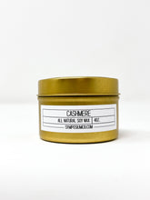 Load image into Gallery viewer, Cashmere - 4oz. Gold Tin Soy Candle
