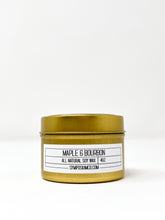 Load image into Gallery viewer, Maple + Bourbon - 4oz. Gold Tin Soy Candle
