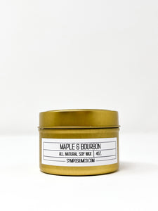 Maple + Bourbon - 4oz. Gold Tin Soy Candle