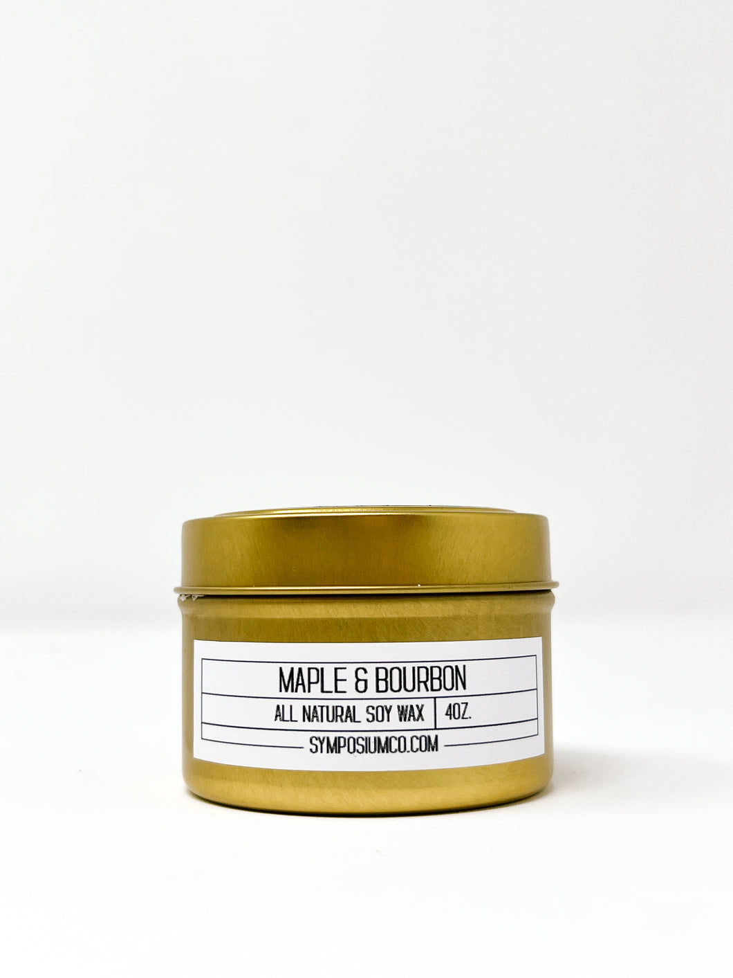 Maple + Bourbon - 4oz. Gold Tin Soy Candle