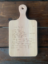 Load image into Gallery viewer, Engraved Board - Rubber Wood Paddle Charcuterie Board
